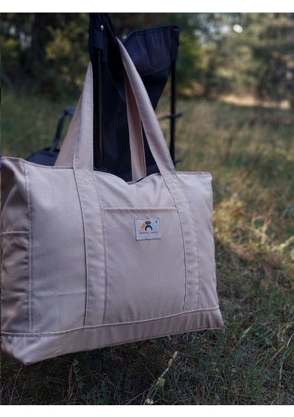 Venedik Büyük Boy Günlük Sade Şık Çanta - Bej modelleri