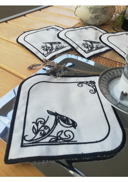 Siyah Otantik Kuş Modeli Kahve Sunum Peçetesi fiyatları