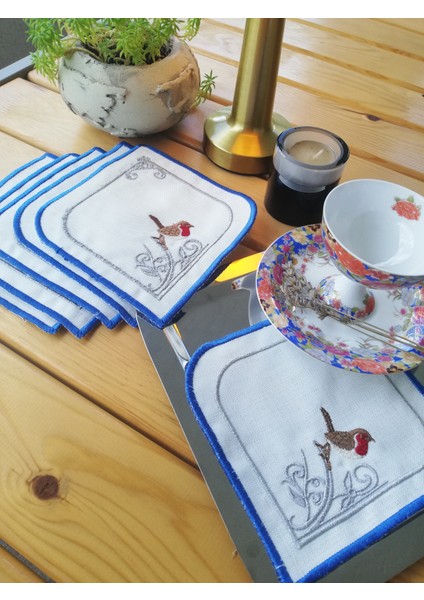 Mavi Otantik Kuş Modeli Kahve Sunum Peçetesi indirimleri