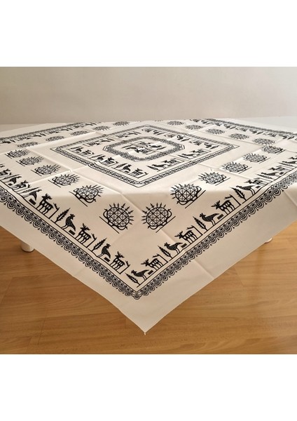 Etnik Desenli Kare Sofra Bezi Piknik Örtüsü Masa Örtüsü fiyatları