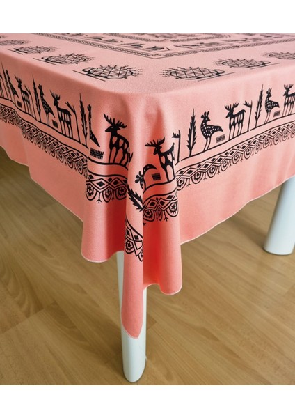 Etnik Desenli Kare Sofra Bezi Piknik Örtüsü Masa Örtüsü