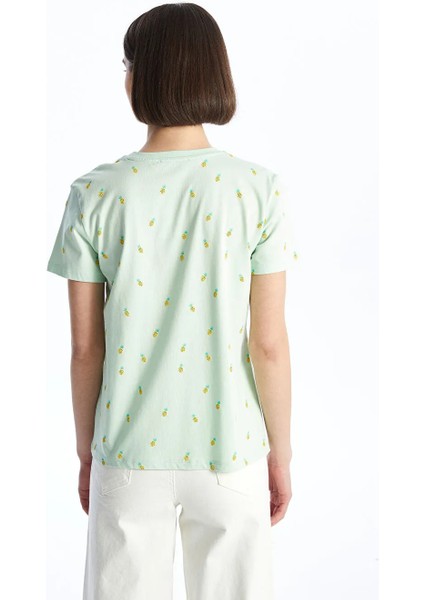 Xsıde Bisiklet Yaka Baskılı Kısa Kollu Kadın Tişört indirimleri