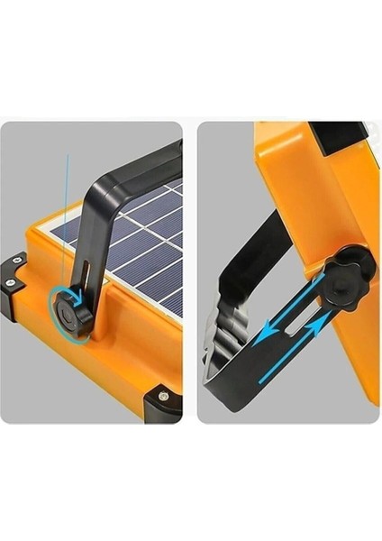Renkli 200W Güneş ve USB Şarjlı Taşınabilir LED Armatür