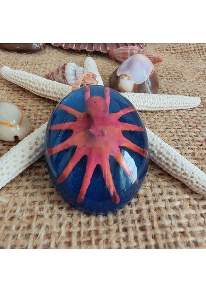 El Yapımı 3D Ahtapot Kolye Ucu