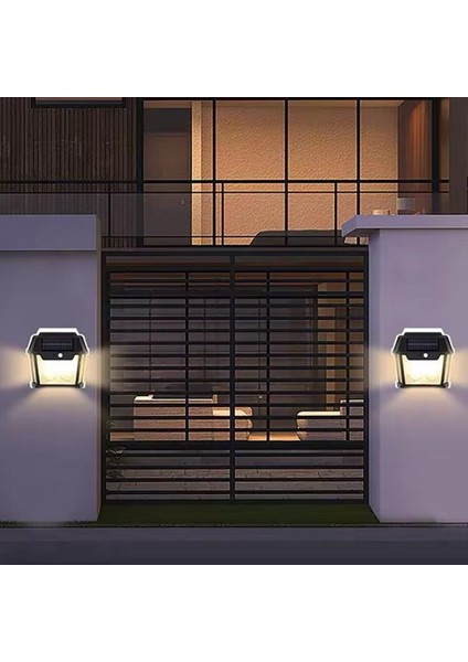Güneş Enerjili Hareket Sensörlü LED Lamba, 2 Ampul, 28W, Sarı Renk fırsatları
