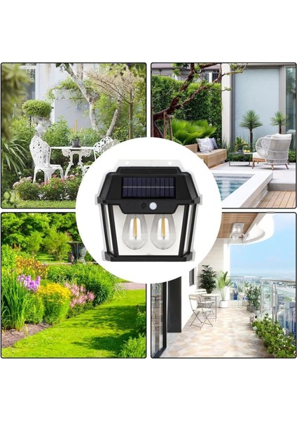 Güneş Enerjili Hareket Sensörlü LED Lamba, 2 Ampul, 28W, Sarı Renk indirimleri