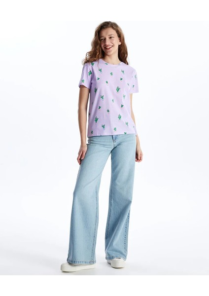 Xsıde Bisiklet Yaka Baskılı Kısa Kollu Kadın Tişört fiyatları