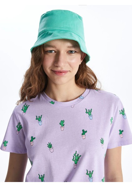 Xsıde Bisiklet Yaka Baskılı Kısa Kollu Kadın Tişört modelleri