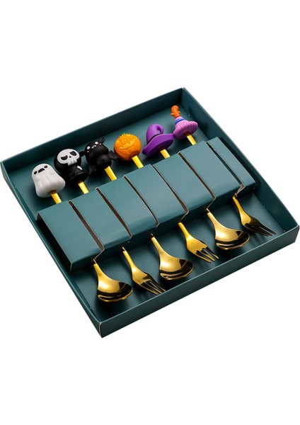 Premium Çocuk Cadı Figürlü Paslanmaz Çelik Uçlu Çatal-Kaşık Set, 6 Parça (24+ Ay) fiyatları