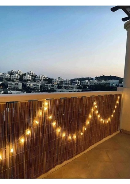 75 cm x 3 M Sarı Kamış Hasır Çit, Balkon Önü Güzel Koruma