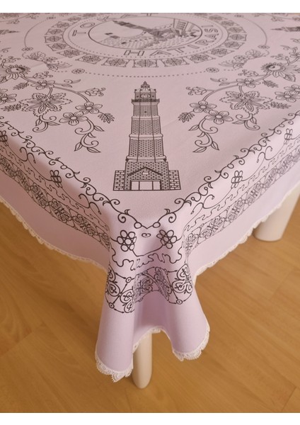 Etnik Desenli Dantelli Kare Sofra Bezi Piknik Örtüsü Masa Örtüsü Tokat İŞI(140X140) fiyatları