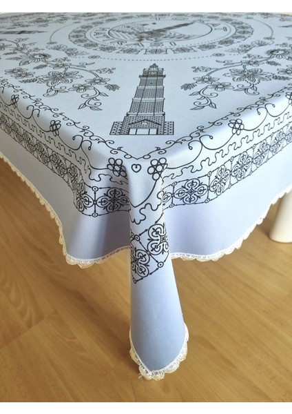 Etnik Desenli Dantelli Kare Sofra Bezi Piknik Örtüsü Masa Örtüsü Tokat İŞI(140X140) fiyatları