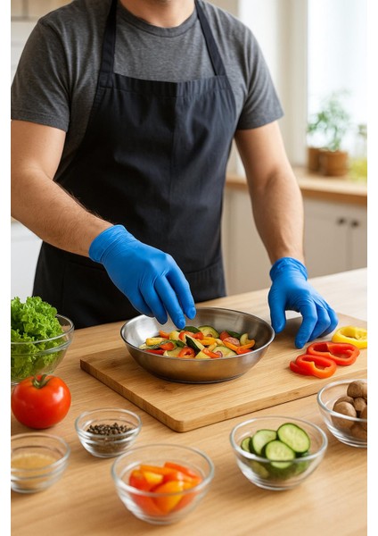 Mavi Nitril Eldiven, S Beden, Tek Kullanımlık, Steril Olmayan, Pudrasız, Lateks Içermez, Muayene, Gıda Hazırlama, Pişirme, Temizlik, kutuda 100 Adet fırsatları