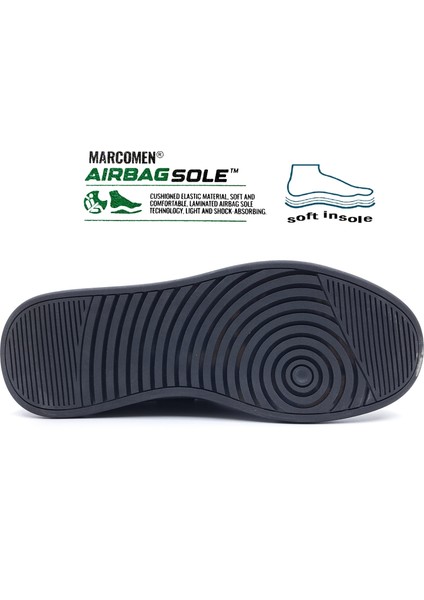 M22012 Hakiki Deri Lastikli Siyah Erkek Konfor Bot modelleri