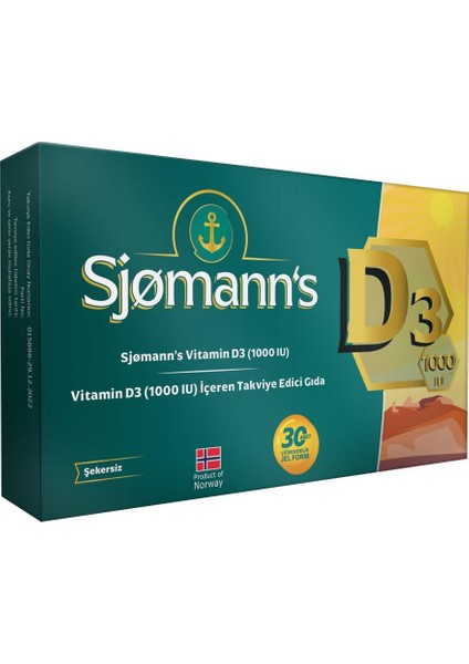 Asfstore Sjomann's D3 Çiğnenebilir Jel 30 Tablet