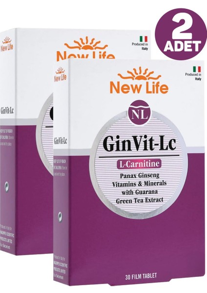 Asfstore New Life Ginvit-Lc L- Carnitine 30 Film Tablet 2 Adet fırsatları