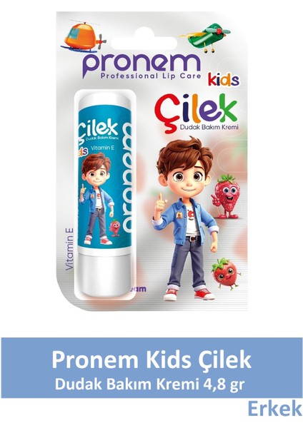 Pronem Kids Dudak Bakım Kremi Erkek Çilek 4,8gr
