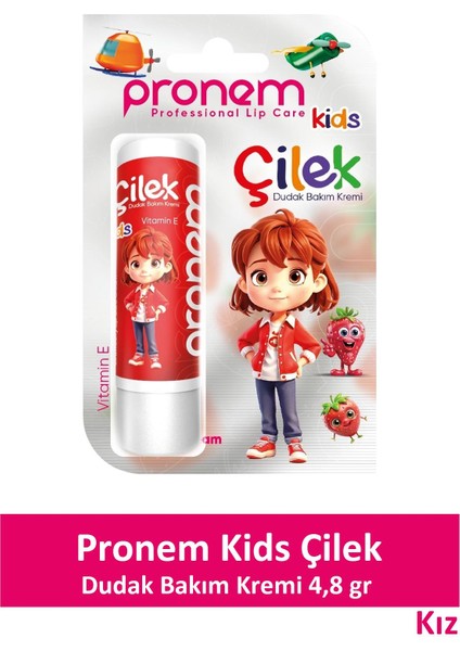 Pronem Kids Dudak Bakım Kremi Kız Çilek 4,8gr