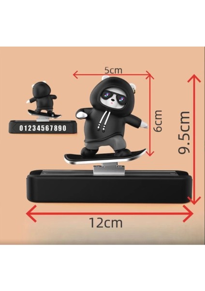 Araç Içi Kaykaylı Numaratör Park Tel Ayıcık Figürlü Siyah