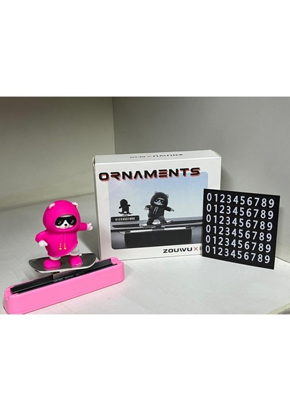 Araç Içi Kaykaylı Numaratör Park Tel Ayıcık Figürlü Pembe