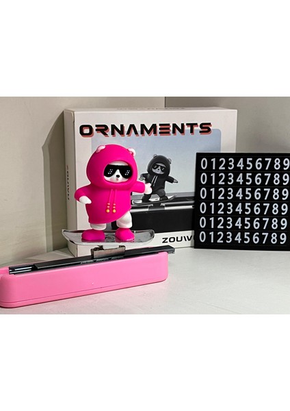 Araç Içi Kaykaylı Numaratör Park Tel Ayıcık Figürlü Pembe modelleri