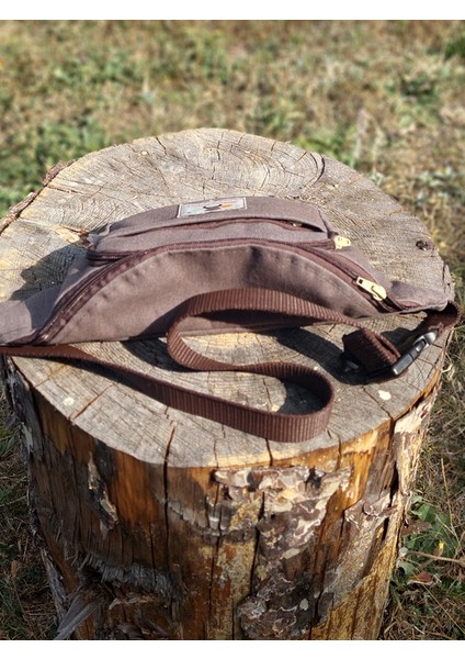 Teknik Kumaş Bel Çantası - Kahverengi indirimleri