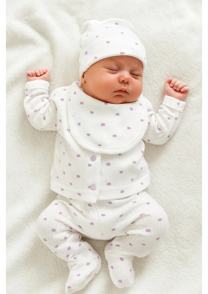 Kız Bebek Yeni Doğan Kalpli Hastane Çıkışı Zıbın Seti , Bebek Hediyelik