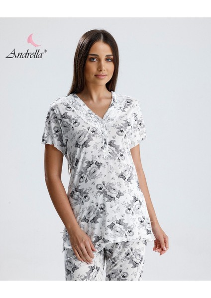 Kadın Mevsimlik Yazlık Ikili Pijama ve Gecelik Takımı – Serin Tutan Doğal Bambu Kumaş, Büyük Beden Çiçek Desenli fırsatları