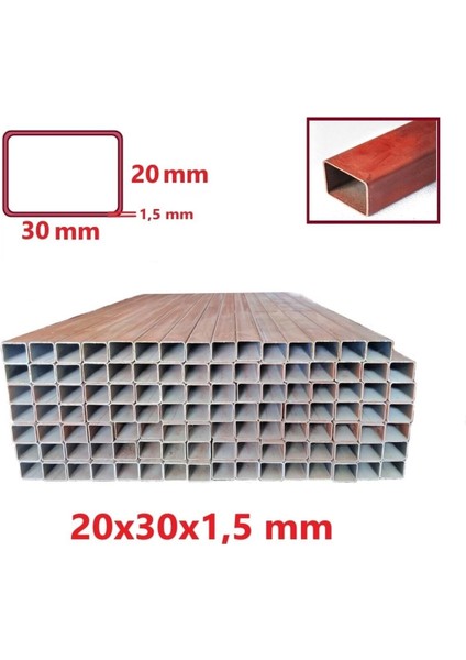 Boyalı 20X30X1,5 mm Kutu Profil Demir 1 Metrelik Set fiyatları