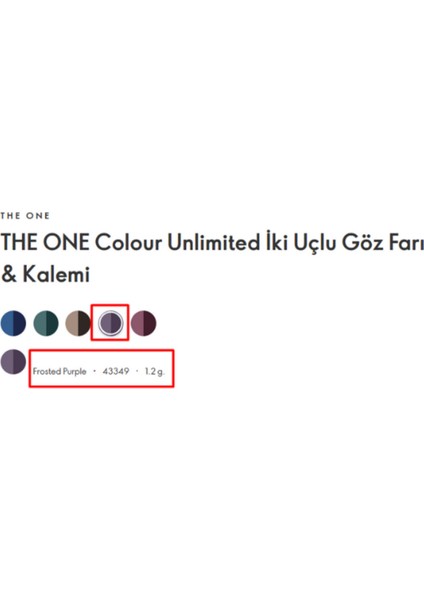 The One Colour Unlimited Iki Uçlu Suya ve Bulaşmaya Dayanıklı Göz Farı Kalemi Frosted Purple 43349 fiyatları