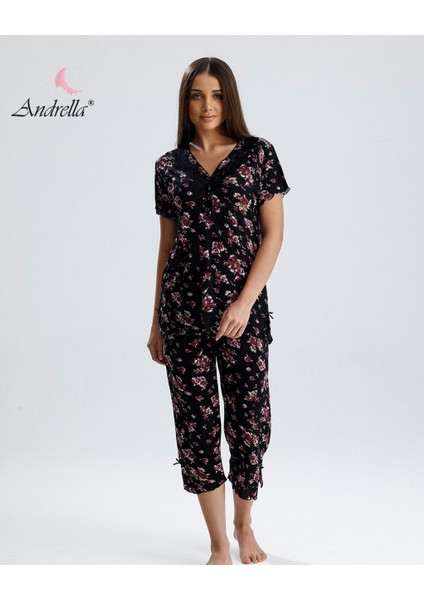 Kadın Mevsimlik Yazlık Ikili Pijama ve Gecelik Takımı – Serin Tutan Doğal Bambu Kumaş, Büyük Beden Çiçek Desenli