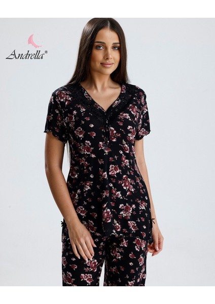 Kadın Mevsimlik Yazlık Ikili Pijama ve Gecelik Takımı – Serin Tutan Doğal Bambu Kumaş, Büyük Beden Çiçek Desenli modelleri