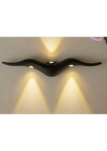 Elektrikli LED Aplik Sarı Işık 10W Iç-Dış Mekan Modern Tasarım Siyah