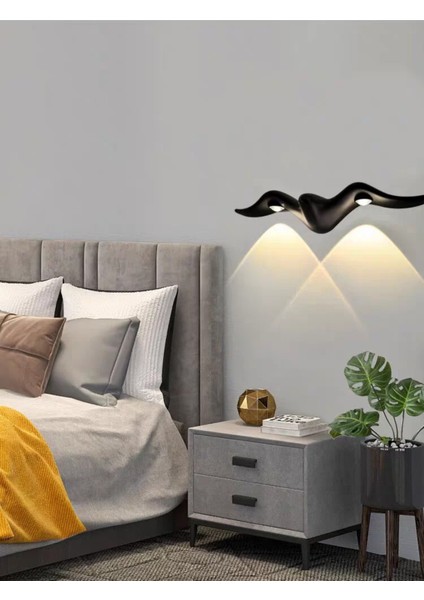 Elektrikli LED Aplik Sarı Işık 10W Iç-Dış Mekan Modern Tasarım Siyah indirimleri