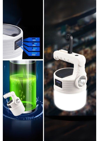 Büro Ev Ofis Kamp Keyfi Için 2000LM 5mod Solar Şarjlı Tuoch LED Lamba fırsatları