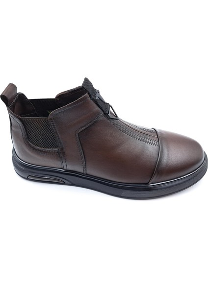 M22012 Hakiki Deri Lastikli Kahverengi Erkek Konfor Bot modelleri