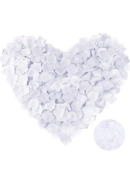 Beyaz Renk Gül Yaprağı Şekilli Konfeti 1 Paket 100 Adet