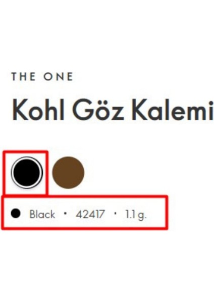 The One Kohl Göz Kalemi Siyah 42417 fiyatları