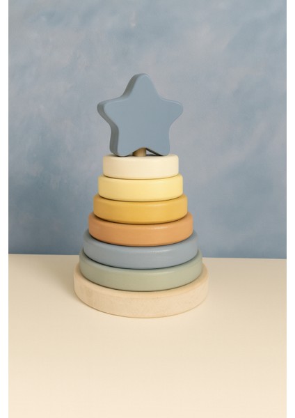 Yıldız Halka Kule Ahşap Oyuncak Dekor Montessori Oyuncak Eğitici Oyuncak fiyatları