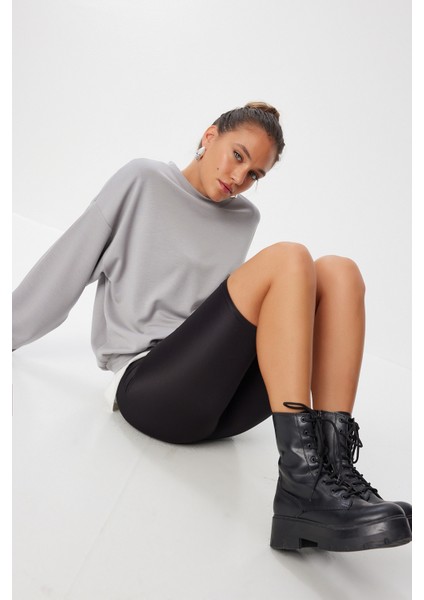 Basic Mevsimlik Modal Sweatshirt LEN0026 Taş Grisi fiyatları