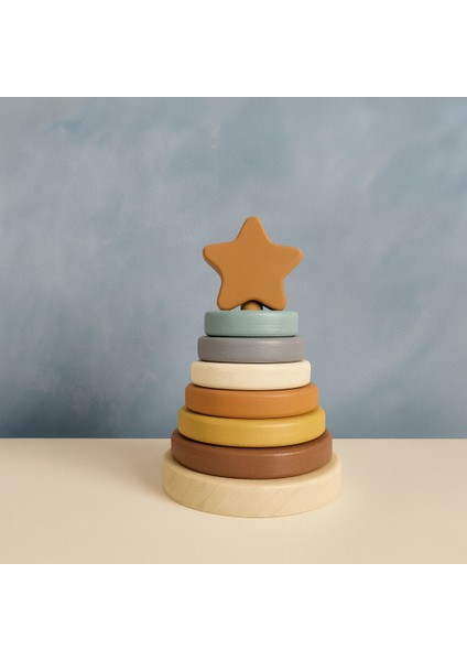 Yıldız Halka Kule Ahşap Oyuncak Dekor Montessori Oyuncak Eğitici Oyuncak fiyatları