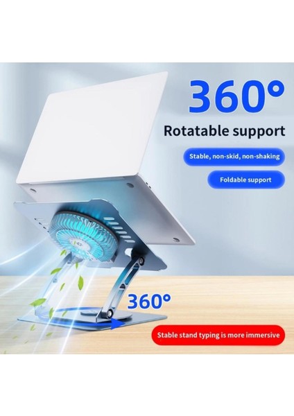 Notebook Macbook Laptop Standı - Turbo Soğutma Fanlı Alüminyum Laptop Standı fırsatları