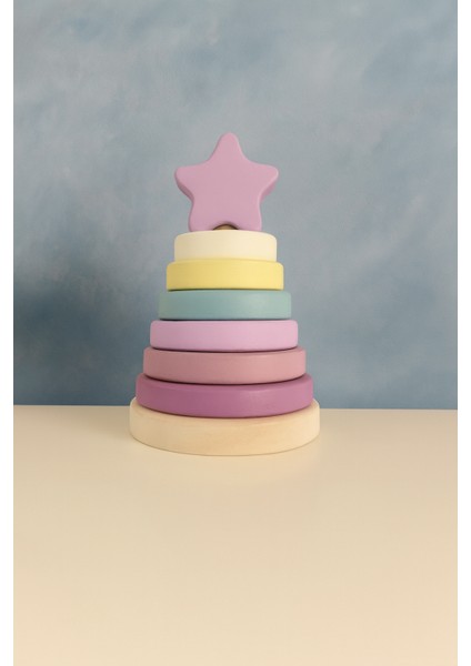 Yıldız Halka Kule Ahşap Oyuncak Dekor Montessori Oyuncak Eğitici Oyuncak fiyatları