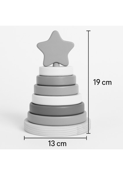 Yıldız Halka Kule Ahşap Oyuncak Dekor Montessori Oyuncak Eğitici Oyuncak indirimleri
