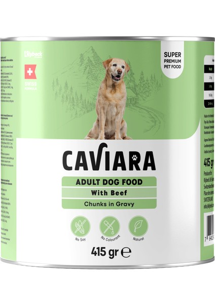 Sos Içinde Et Parçacıklı Dana Etli Yetişkin Köpek Maması Konservesi 415 gr