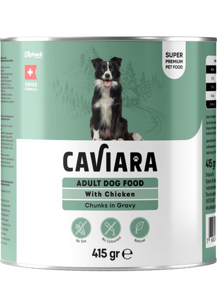 Sos Içinde Et Parçacıklı Tavuklu Yetişkin Köpek Maması Konservesi 415 gr
