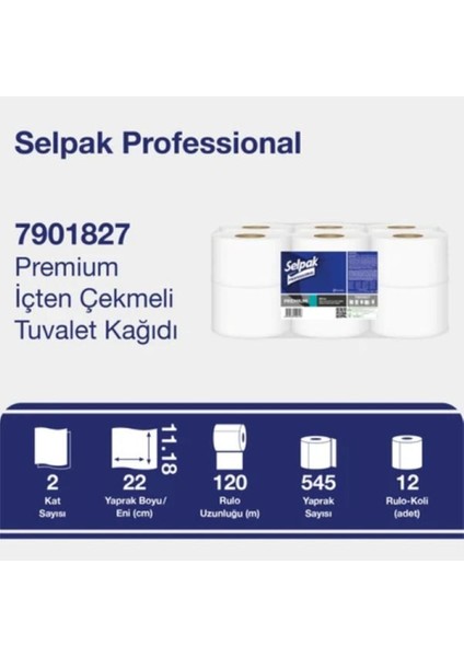 Premium Içten Çekmeli 120 Metre 12'li Tuvalet Kağıdı - 120X12 modelleri