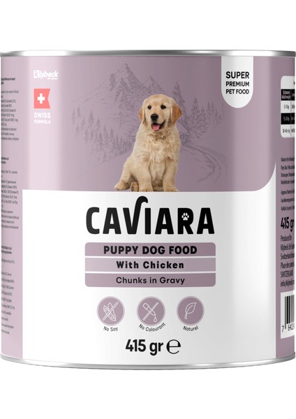 Sos Içinde Et Parçacıklı Tavuklu Yavru Köpek Maması Konservesi 415 gr