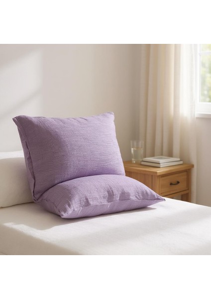 4 Katlı Müslin Lila Renk 50X70 Cm. %100 Pamuklu 2 Adet Yastık Kılıfı fiyatları
