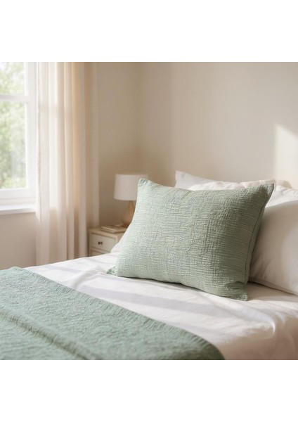 4 Katlı Müslin Çağla Yeşili Renk 50X70 Cm. %100 Pamuklu 2 Adet Yastık Kılıfı modelleri